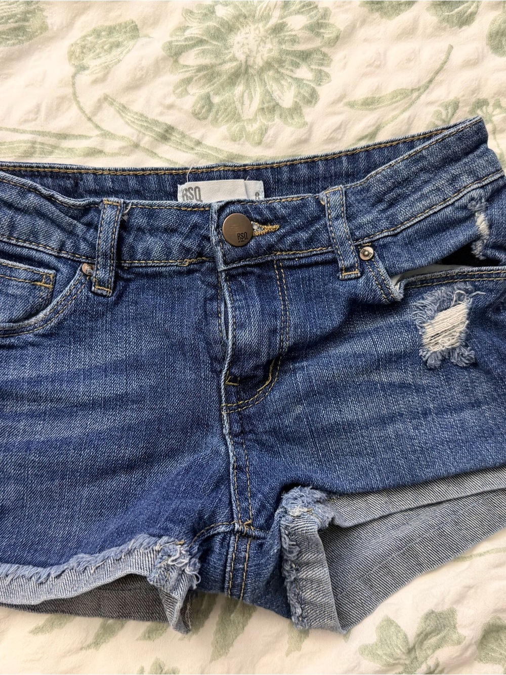 Denim Distressed girl Shorts - Blue